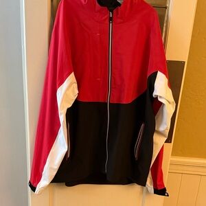 Red and Black Colorblock Jacket